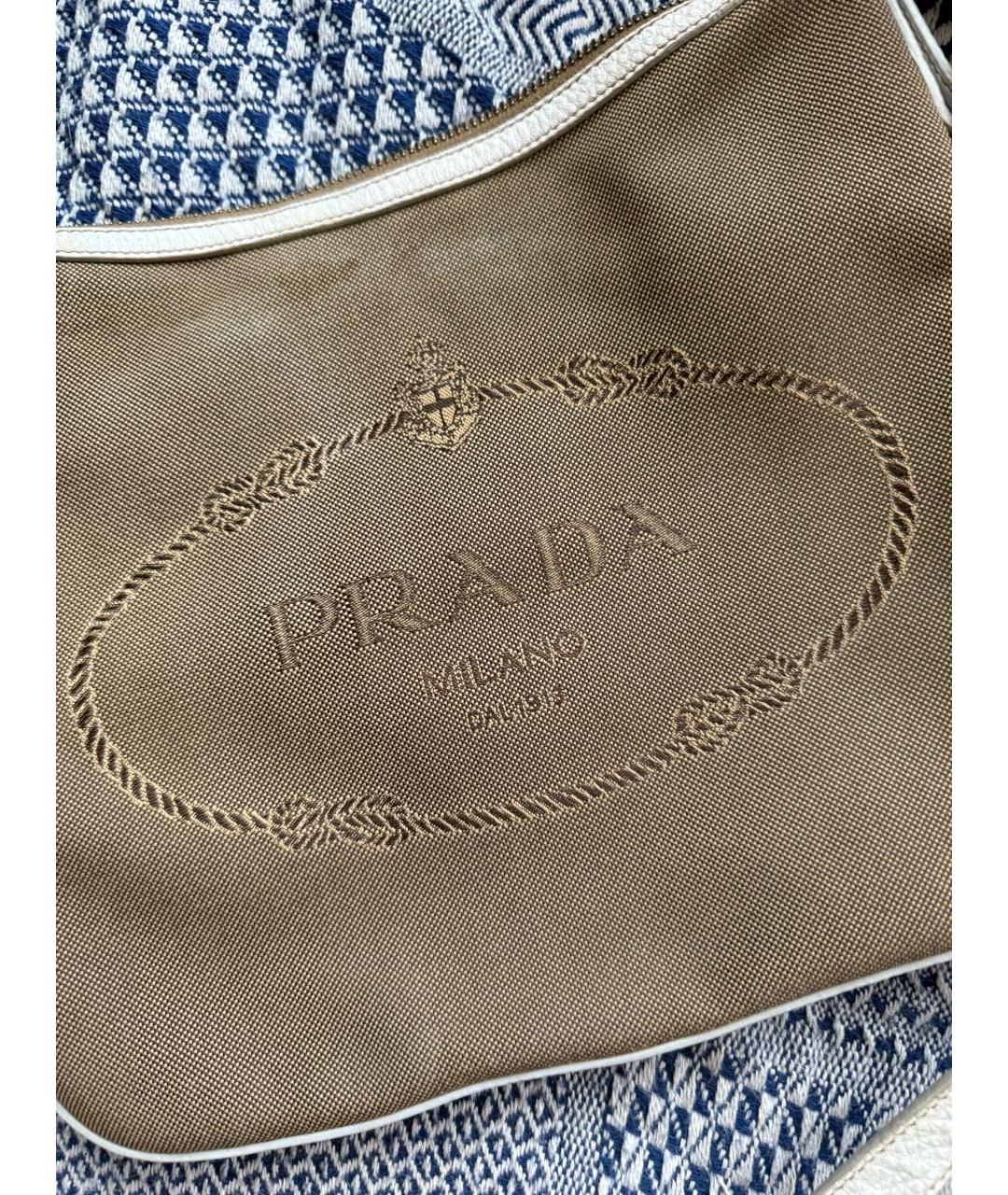 PRADA Бежевая тканевая сумка через плечо, фото 6