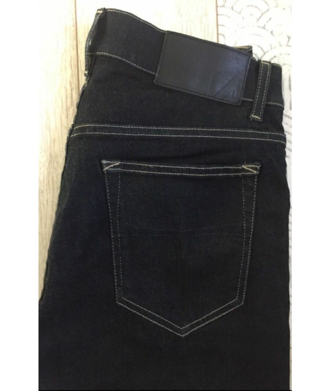 TIGER OF SWEDEN Черные хлопко-эластановые прямые джинсы, фото 2