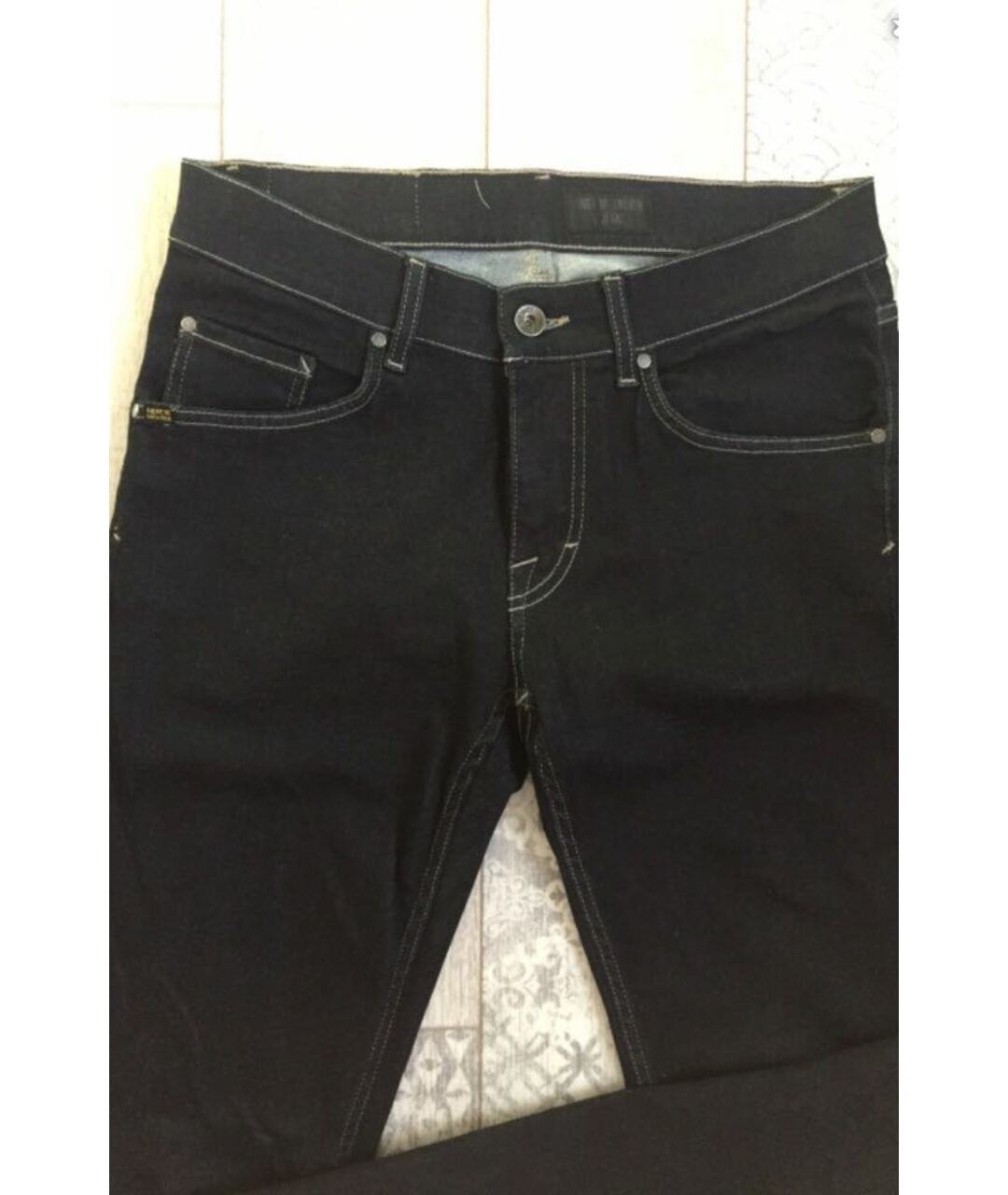 TIGER OF SWEDEN Черные хлопко-эластановые прямые джинсы, фото 5
