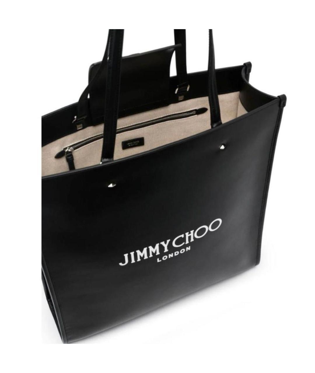 JIMMY CHOO Черная кожаная сумка тоут, фото 4