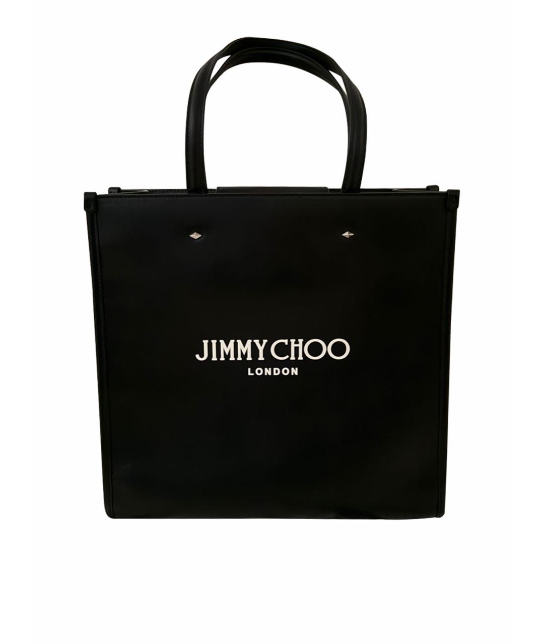 JIMMY CHOO Черная кожаная сумка тоут, фото 1