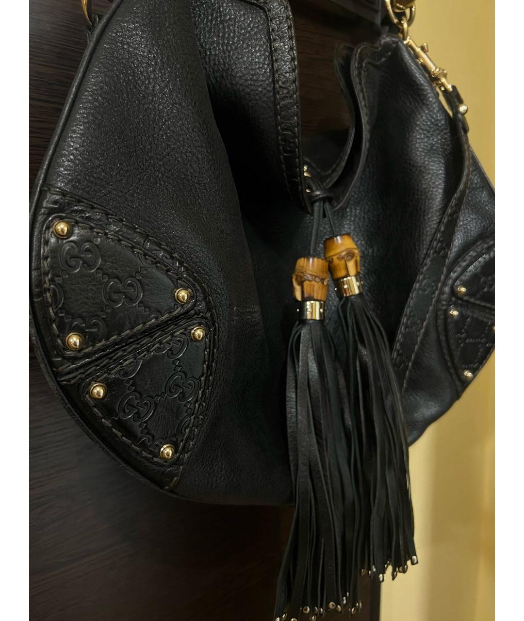 GUCCI Черная кожаная сумка с короткими ручками, фото 3