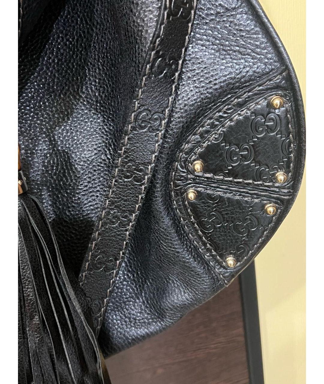 GUCCI Черная кожаная сумка с короткими ручками, фото 6
