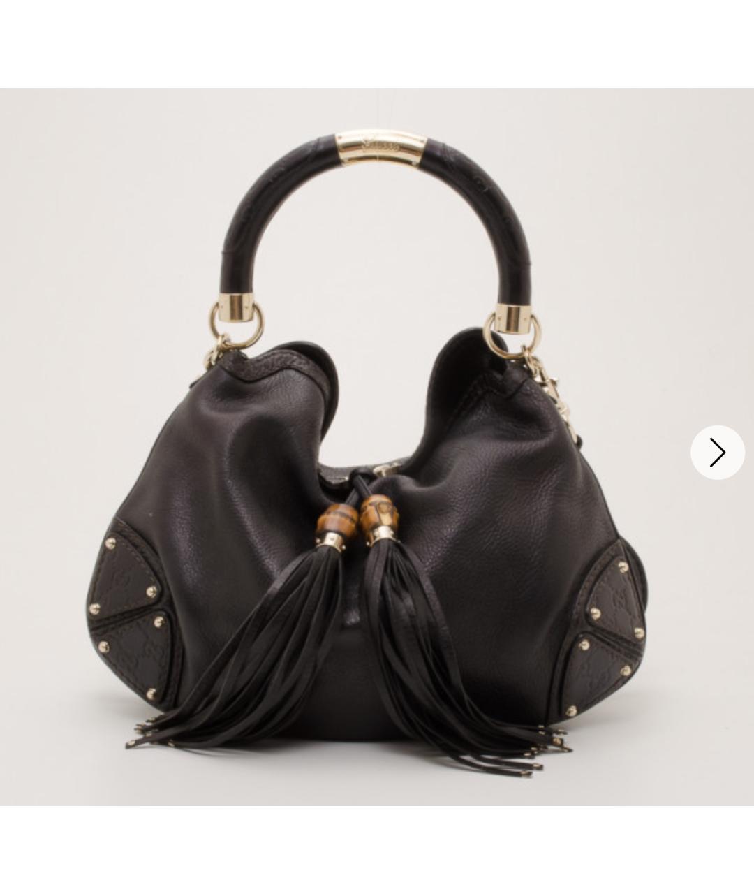 GUCCI Черная кожаная сумка с короткими ручками, фото 9
