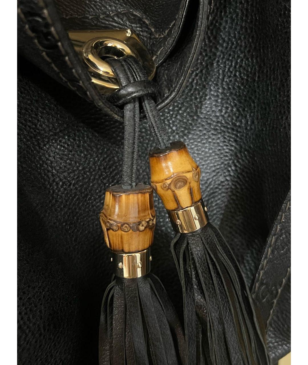 GUCCI Черная кожаная сумка с короткими ручками, фото 4