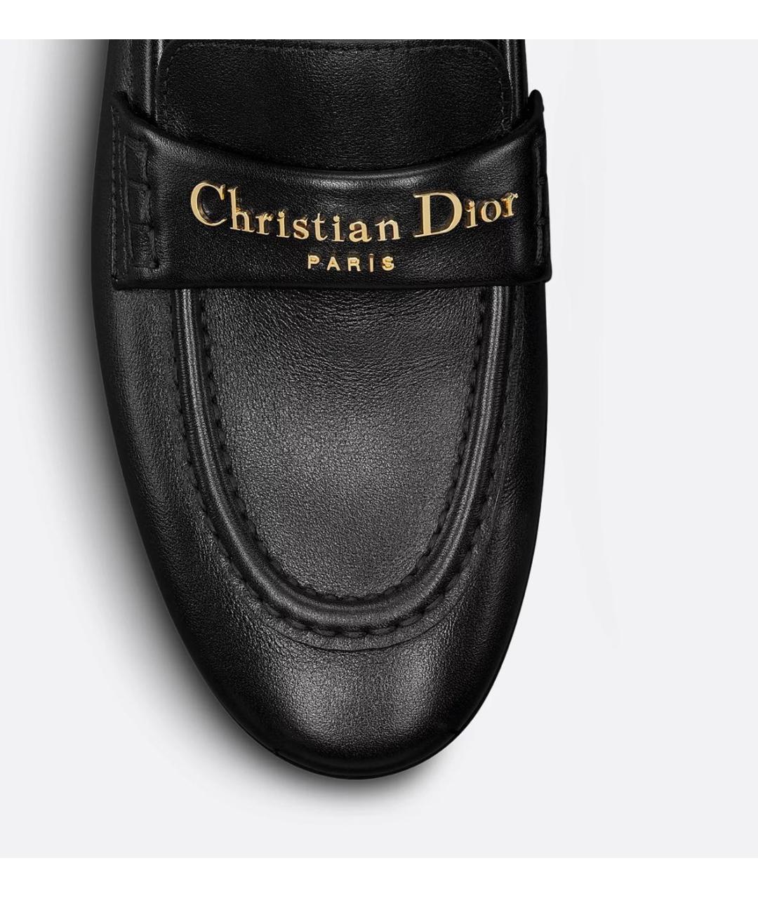 CHRISTIAN DIOR Черные кожаные лоферы, фото 5