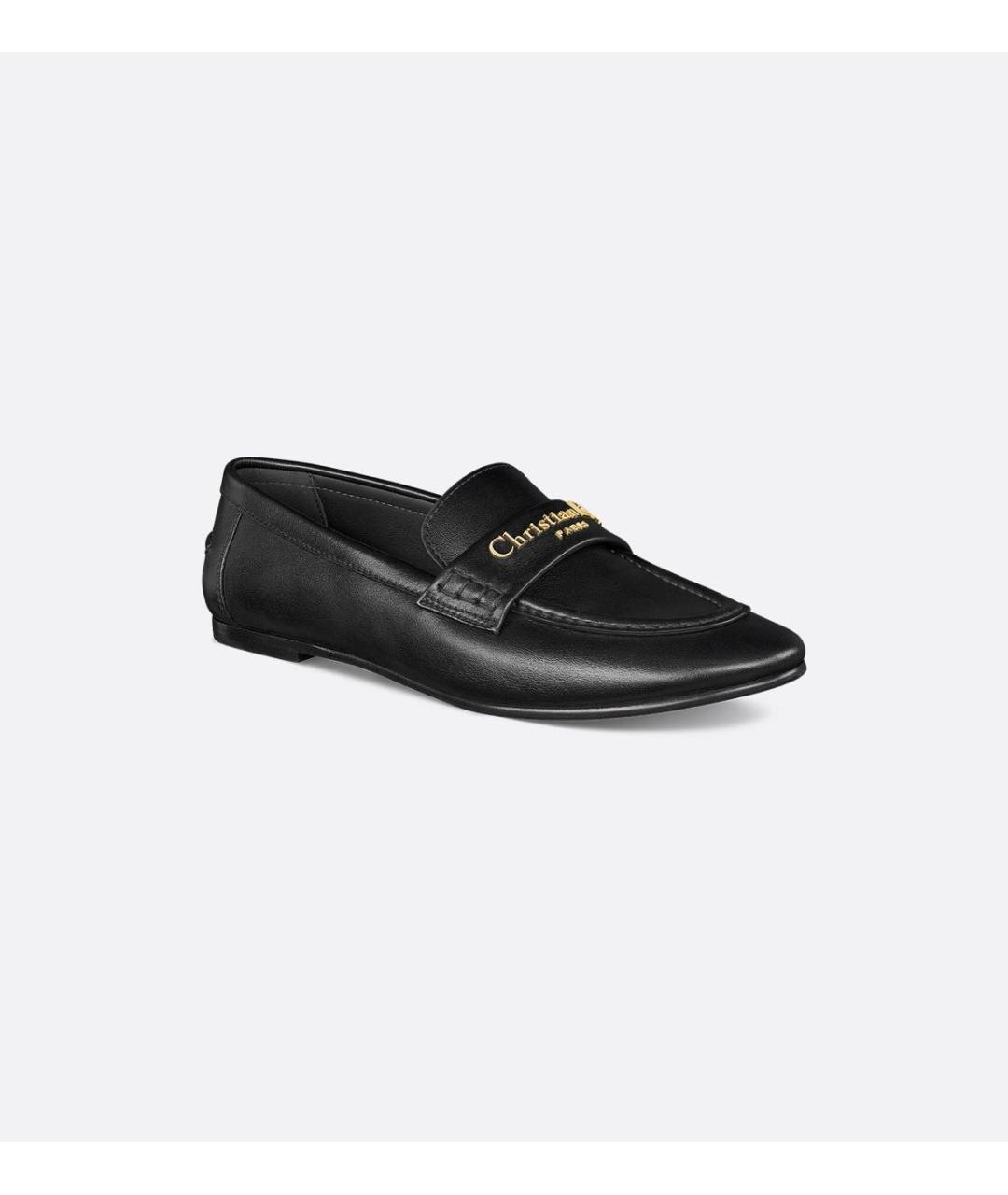CHRISTIAN DIOR Черные кожаные лоферы, фото 4
