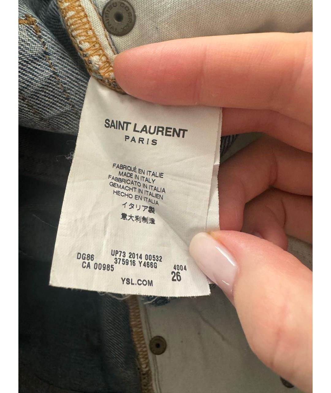 SAINT LAURENT Синие деним шорты, фото 4