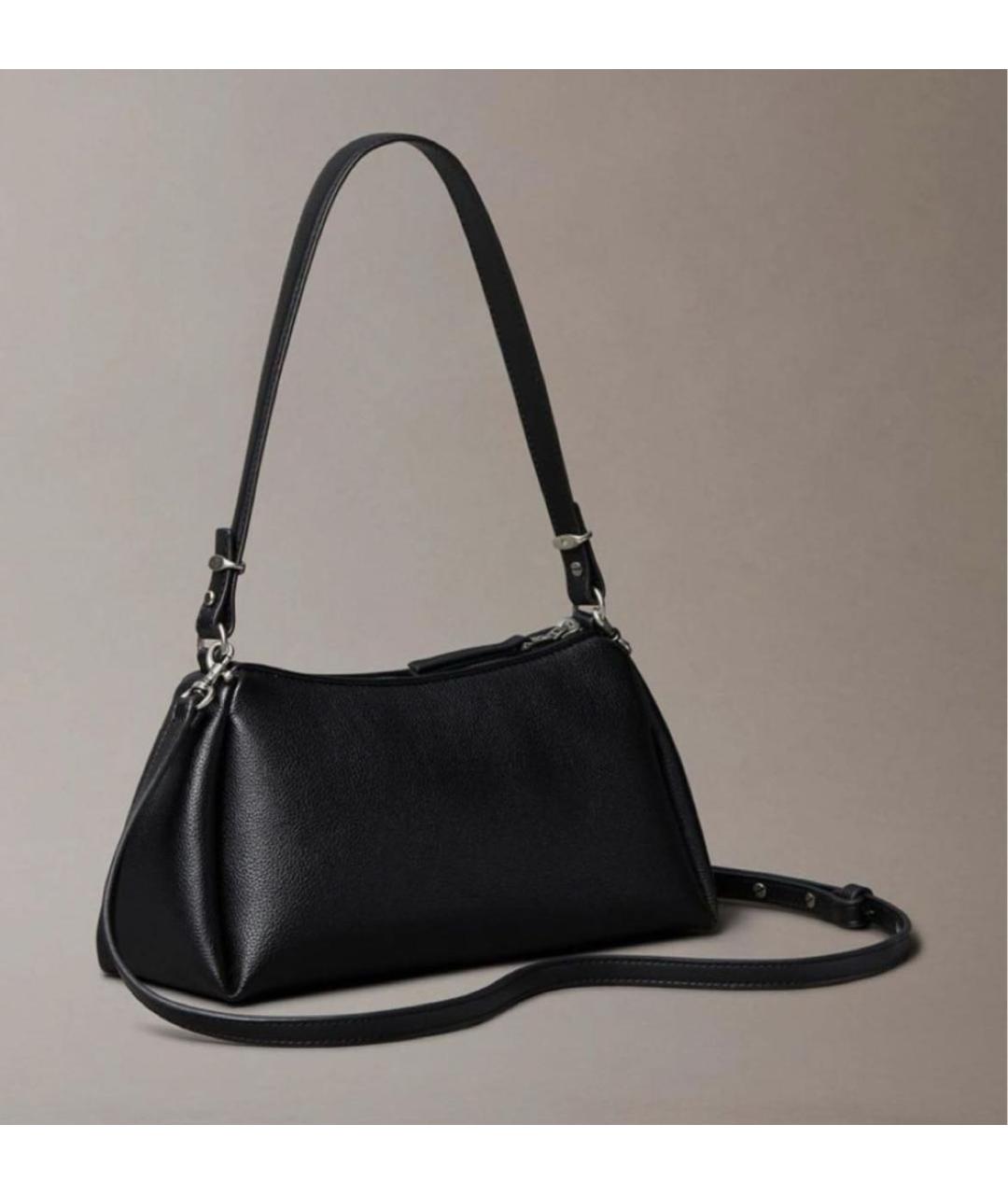 CALVIN KLEIN Черная сумка с короткими ручками из искусственной кожи, фото 2
