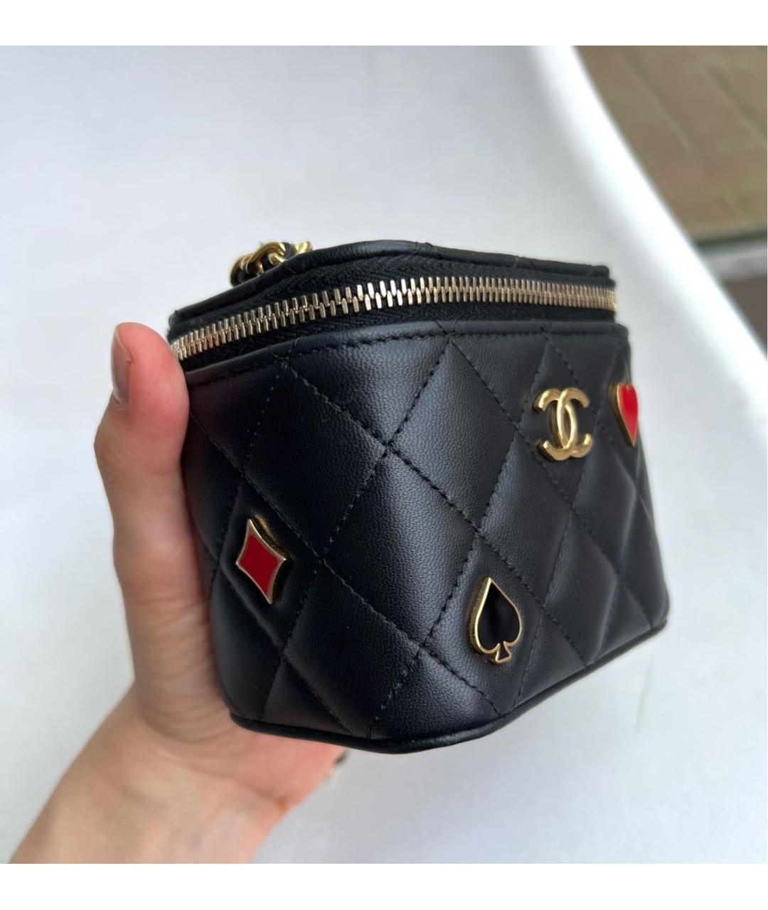 CHANEL Черная кожаная сумка через плечо, фото 6