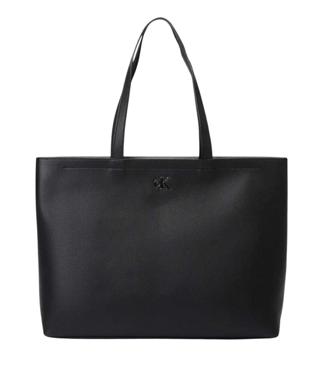 CALVIN KLEIN Черная сумка тоут из искусственной кожи, фото 1