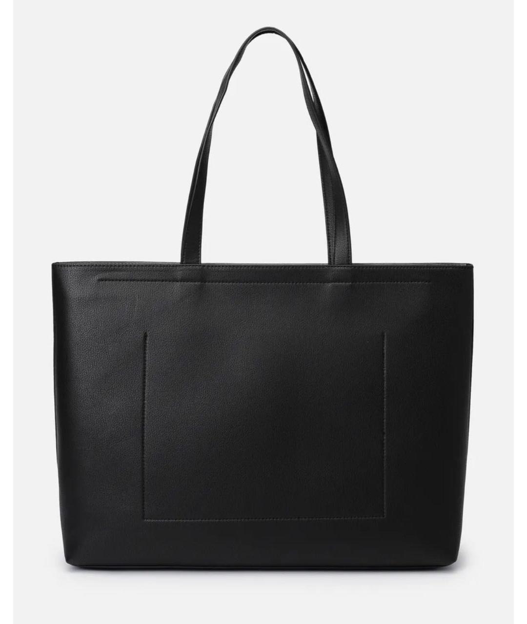 CALVIN KLEIN Черная сумка тоут из искусственной кожи, фото 2