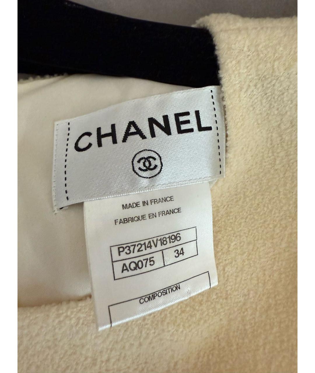 CHANEL Бежевое твидовое повседневное платье, фото 5