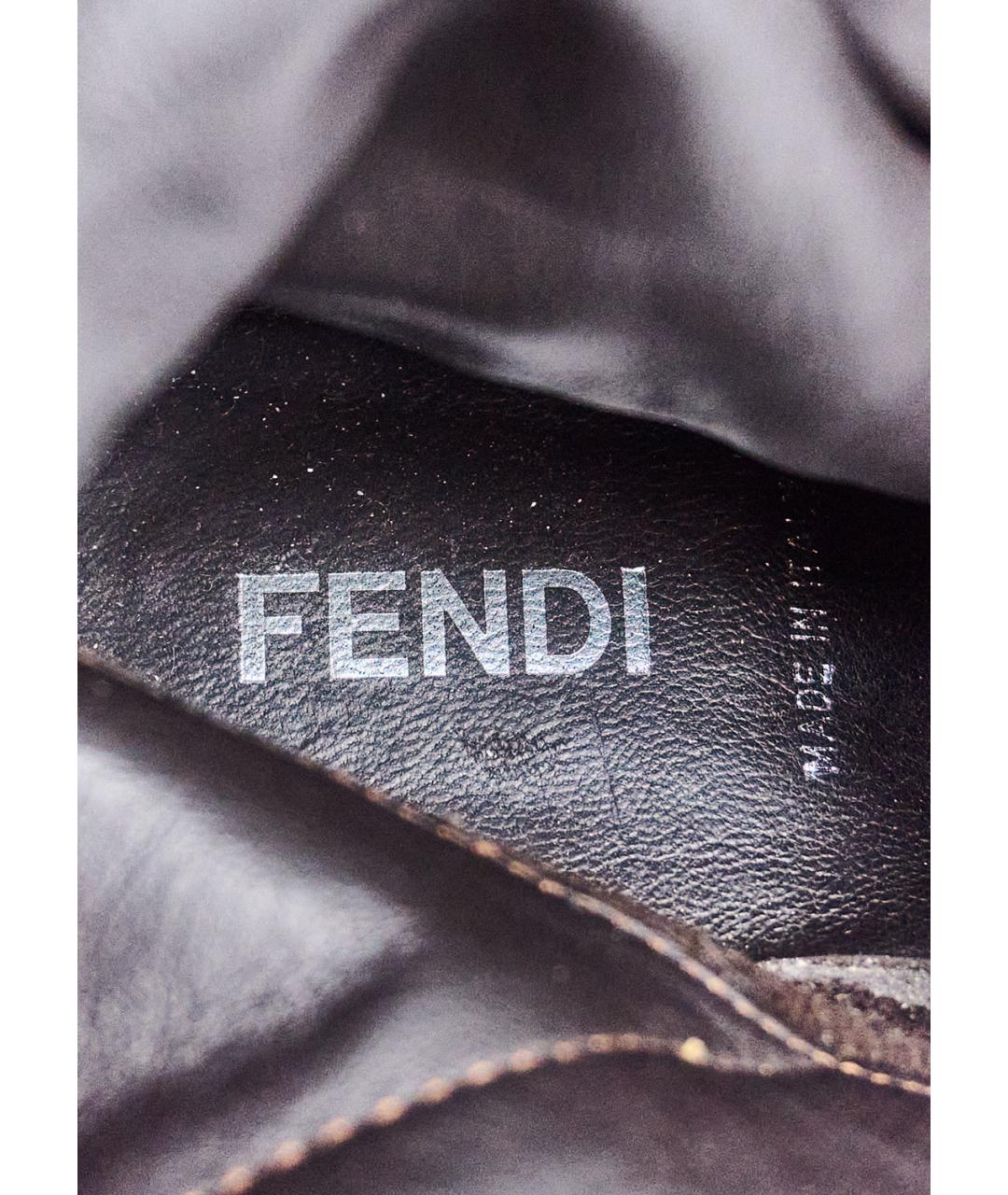 FENDI Коричневые кожаные ботинки, фото 5