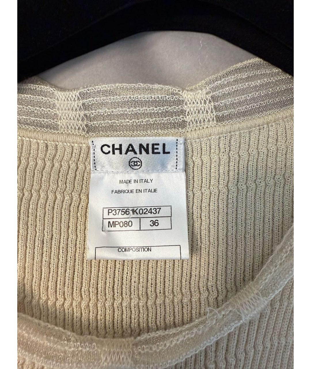 CHANEL Бежевое кашемировое повседневное платье, фото 7
