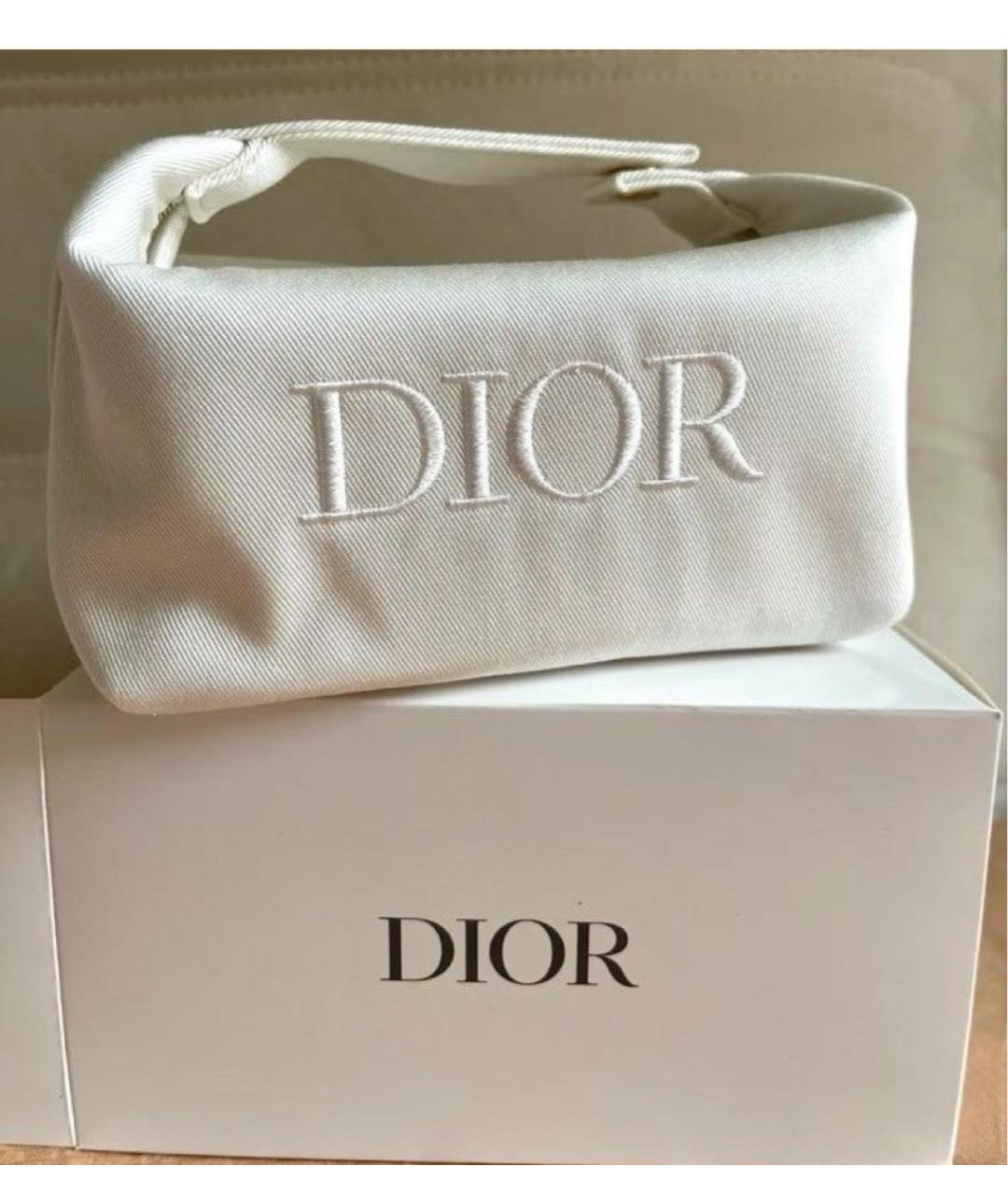 CHRISTIAN DIOR Белая хлопковая косметичка, фото 2