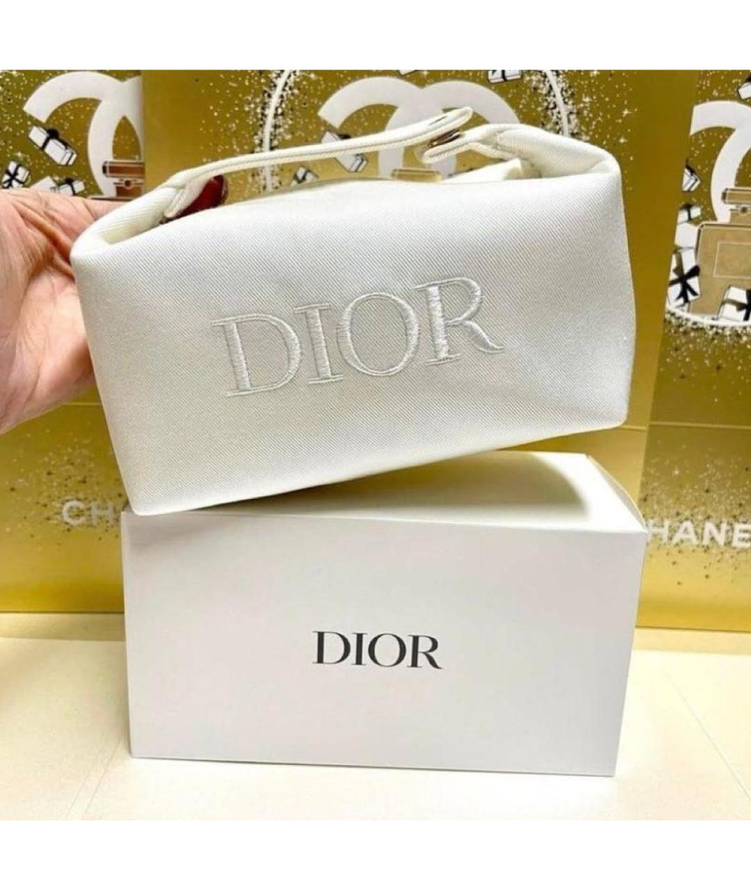 CHRISTIAN DIOR Белая хлопковая косметичка, фото 8