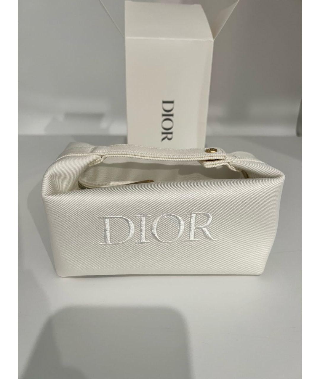 CHRISTIAN DIOR Белая хлопковая косметичка, фото 3