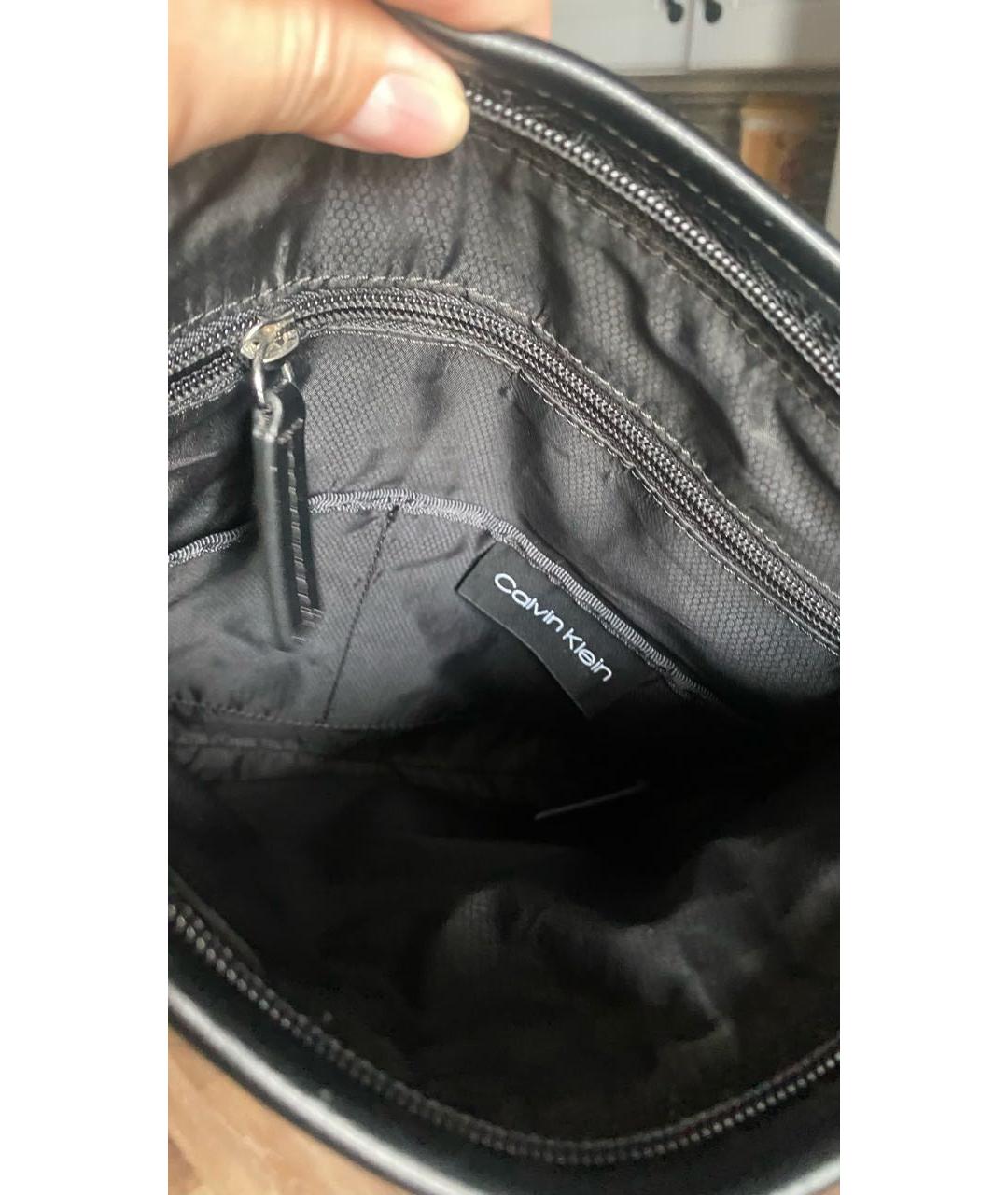 CALVIN KLEIN Черная сумка на плечо из искусственной кожи, фото 3