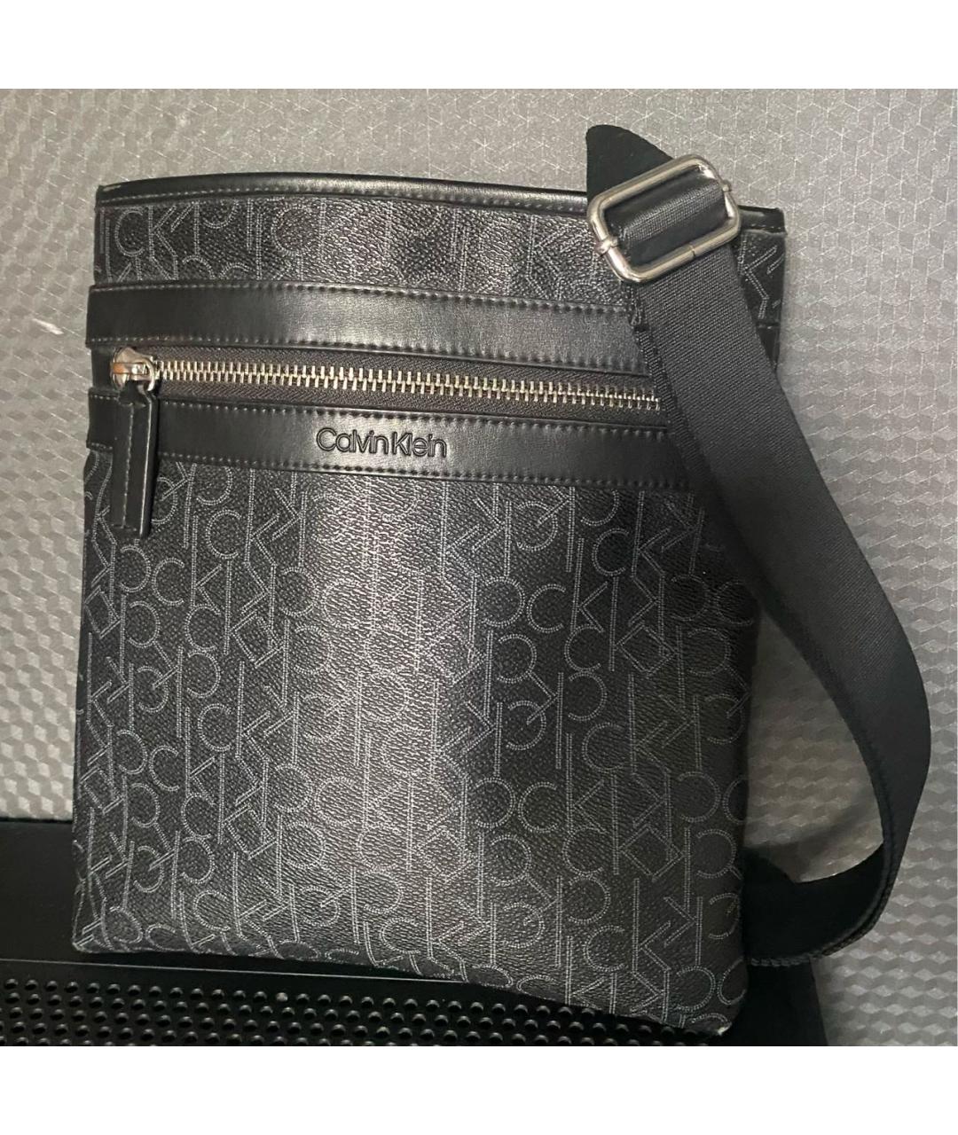 CALVIN KLEIN Черная сумка на плечо из искусственной кожи, фото 4