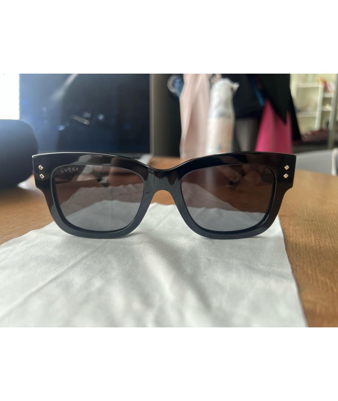 GUCCI Черные пластиковые солнцезащитные очки, фото 2