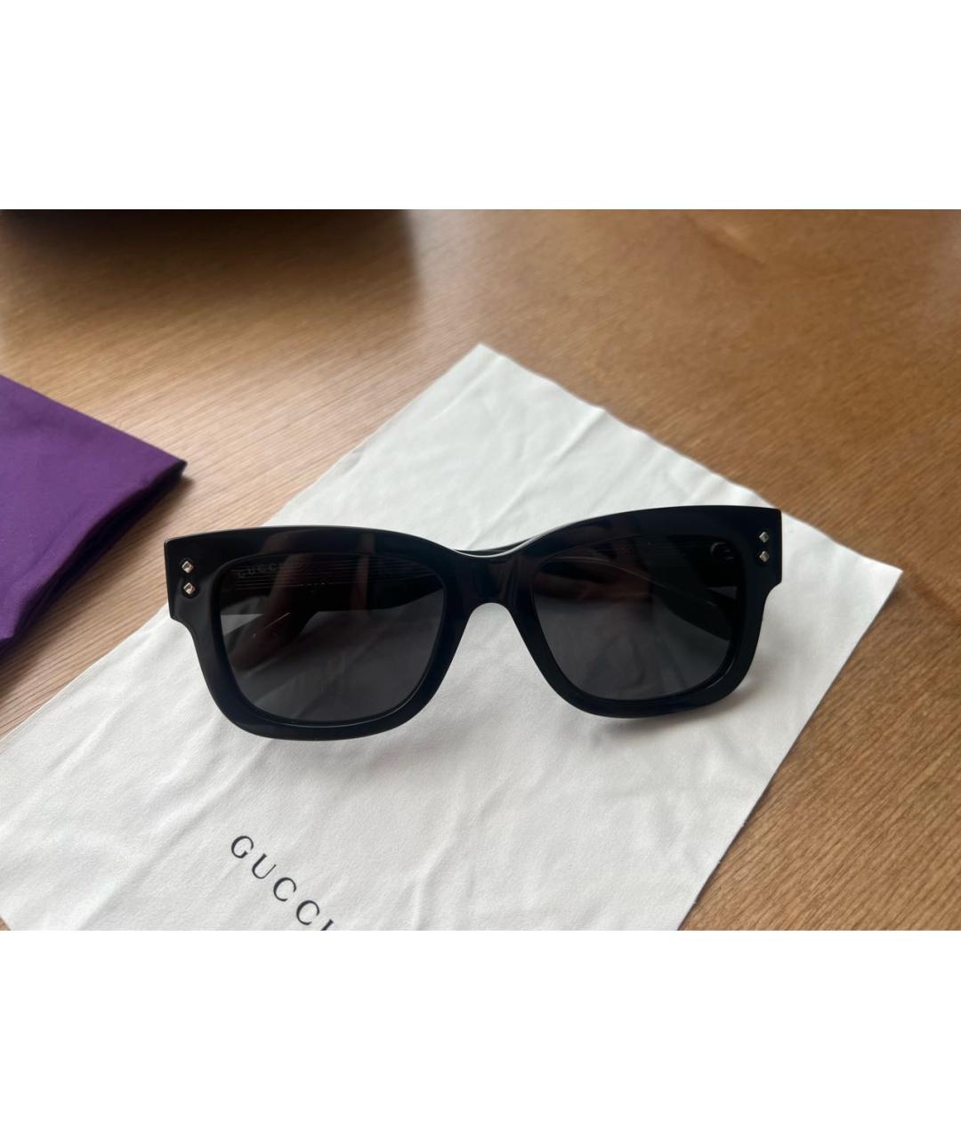GUCCI Черные пластиковые солнцезащитные очки, фото 8