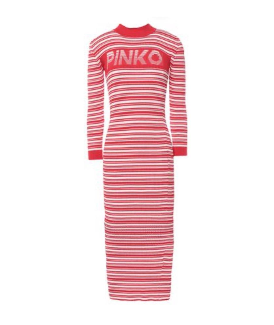 PINKO Красное вискозное повседневное платье, фото 1