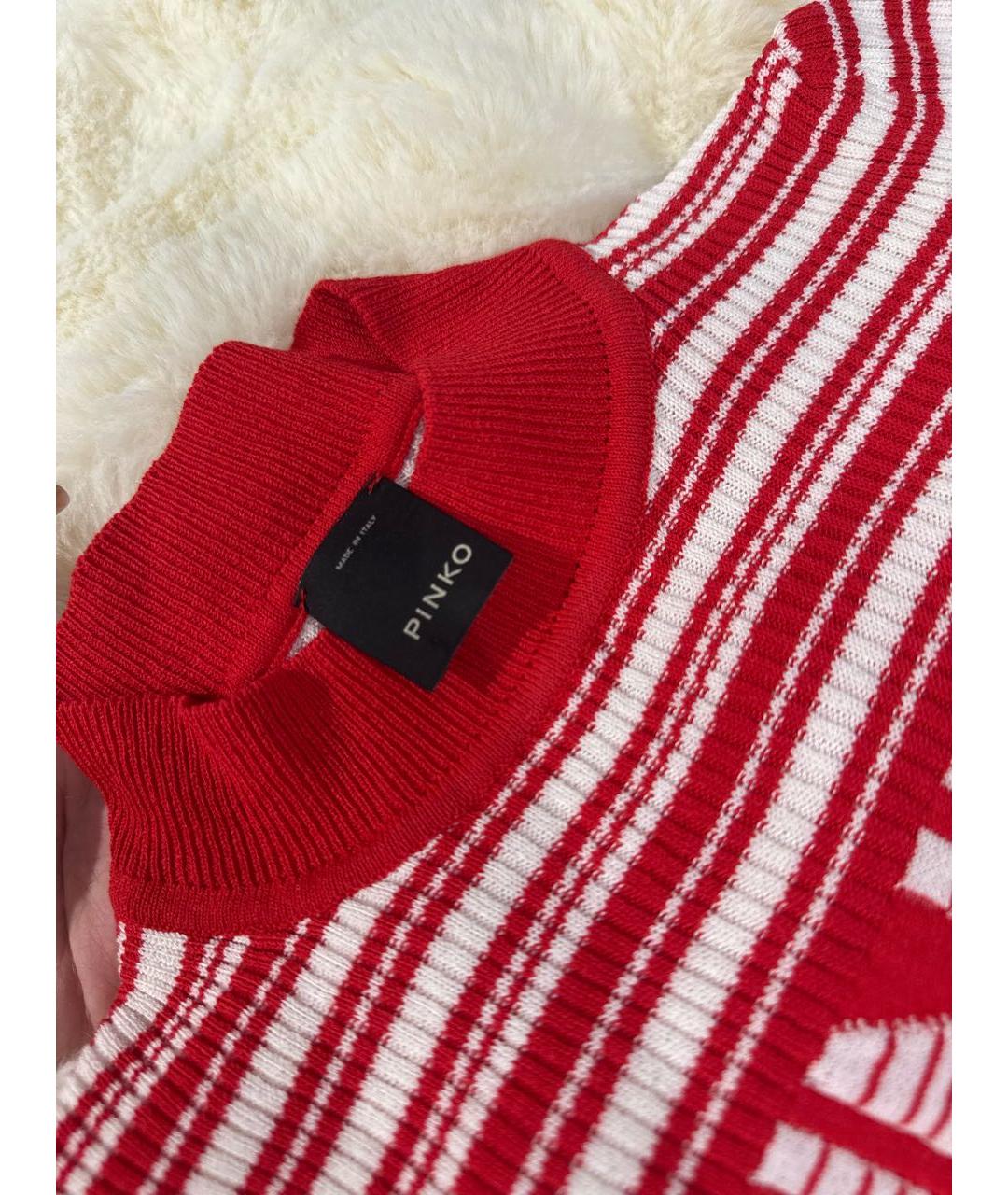 PINKO Красное вискозное повседневное платье, фото 3