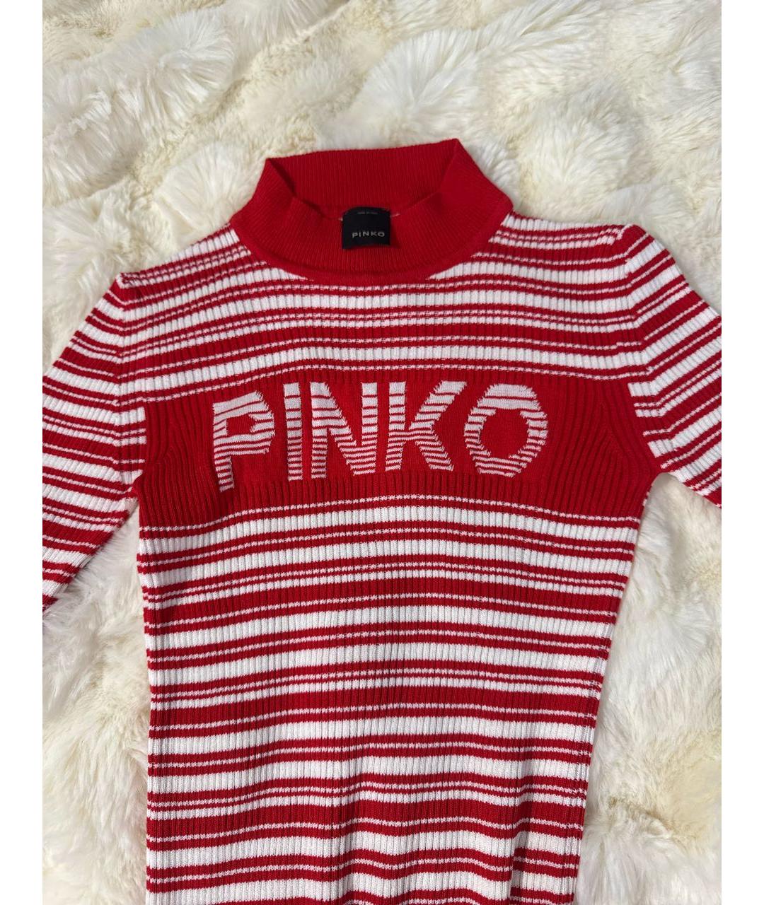 PINKO Красное вискозное повседневное платье, фото 4