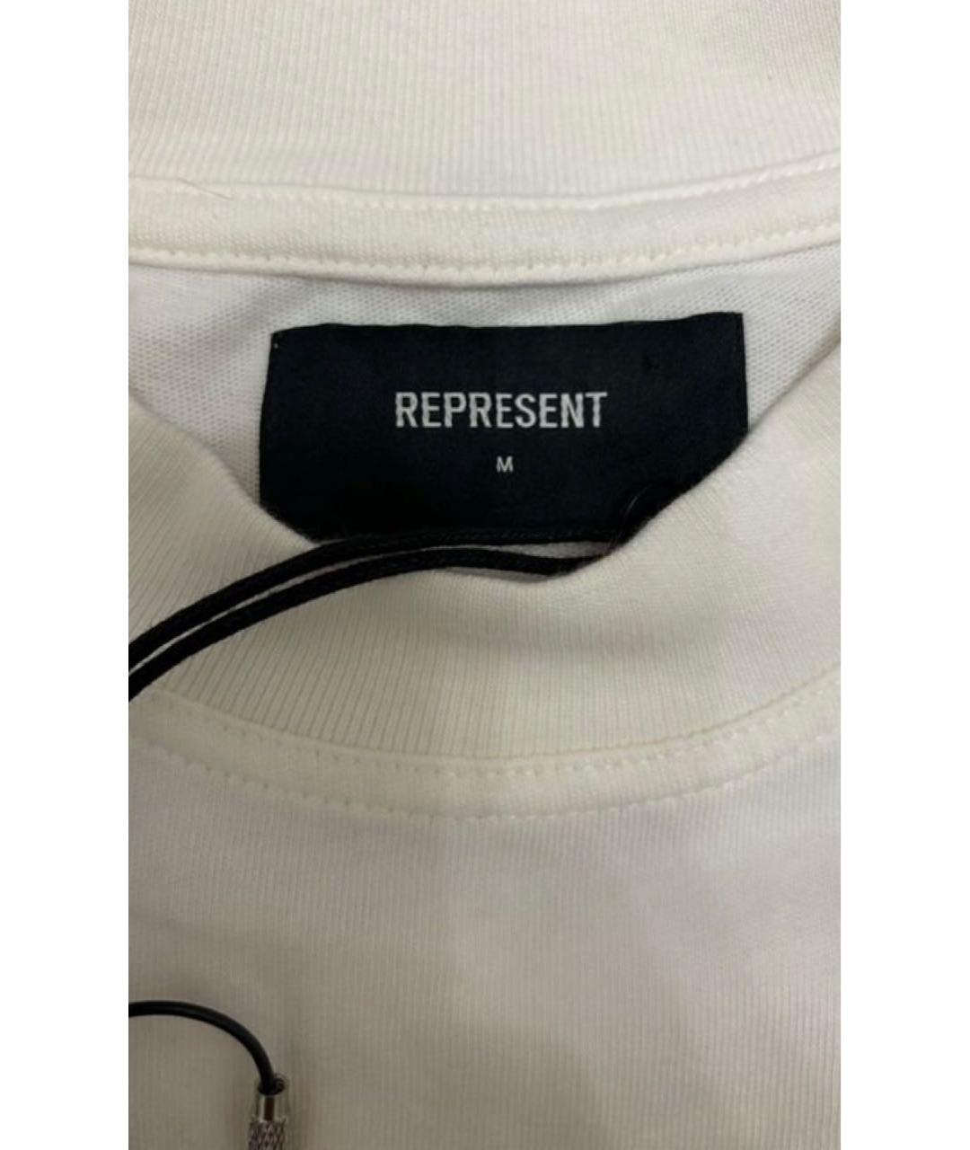 REPRESENT Белая хлопковая футболка, фото 3