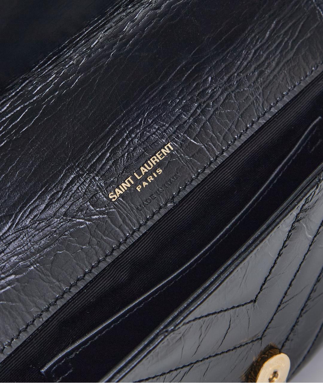 SAINT LAURENT Черная кожаная сумка через плечо, фото 7