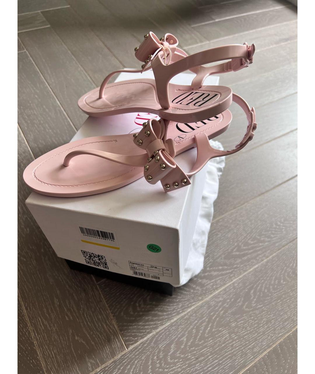 RED VALENTINO Розовые резиновые сандалии, фото 3