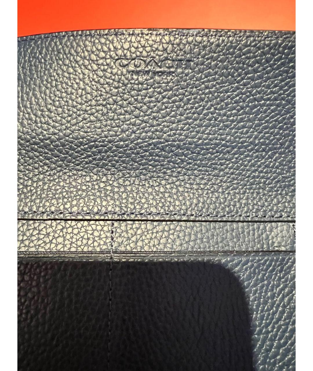 COACH Синий кожаный кошелек, фото 5