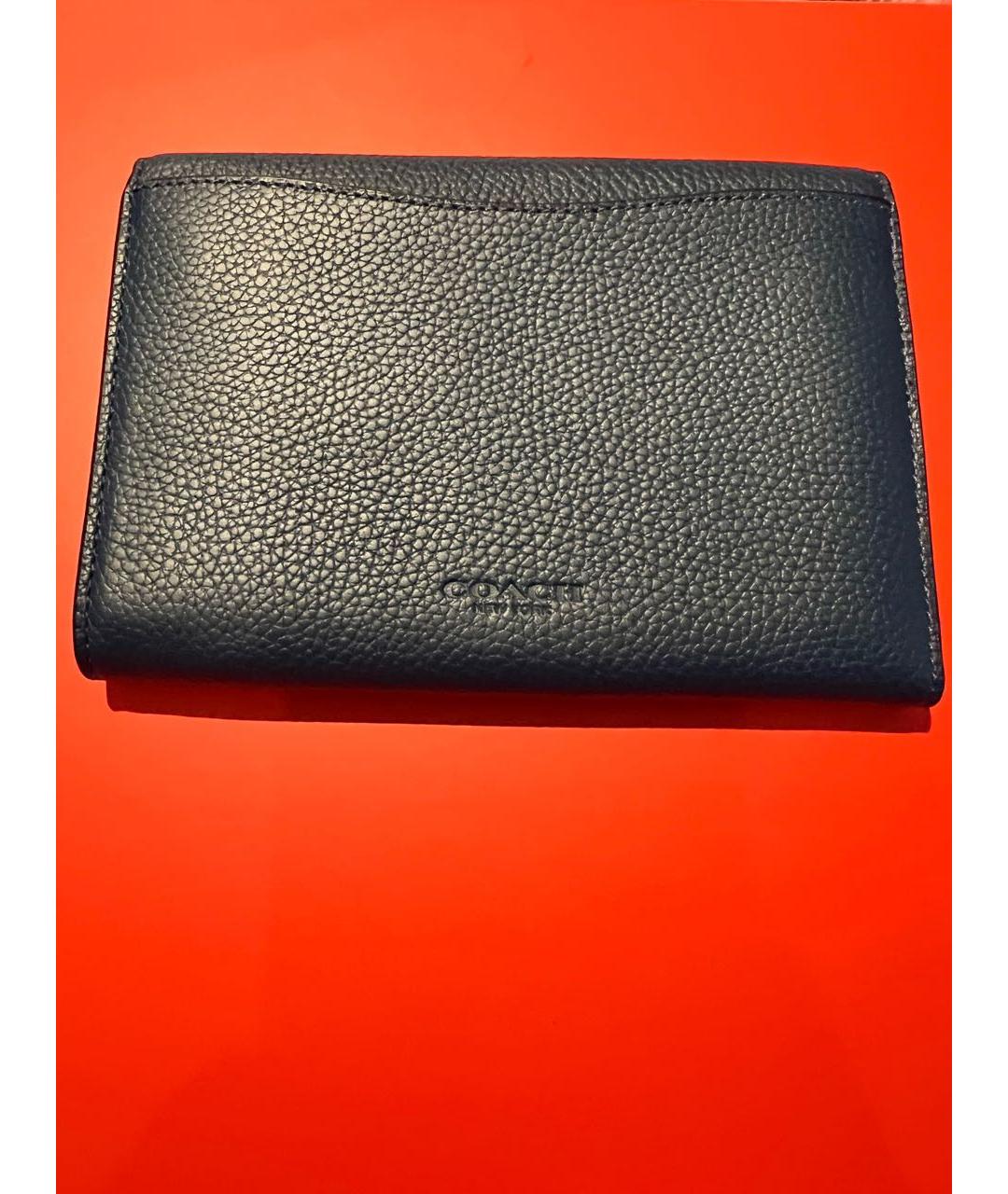 COACH Синий кожаный кошелек, фото 6