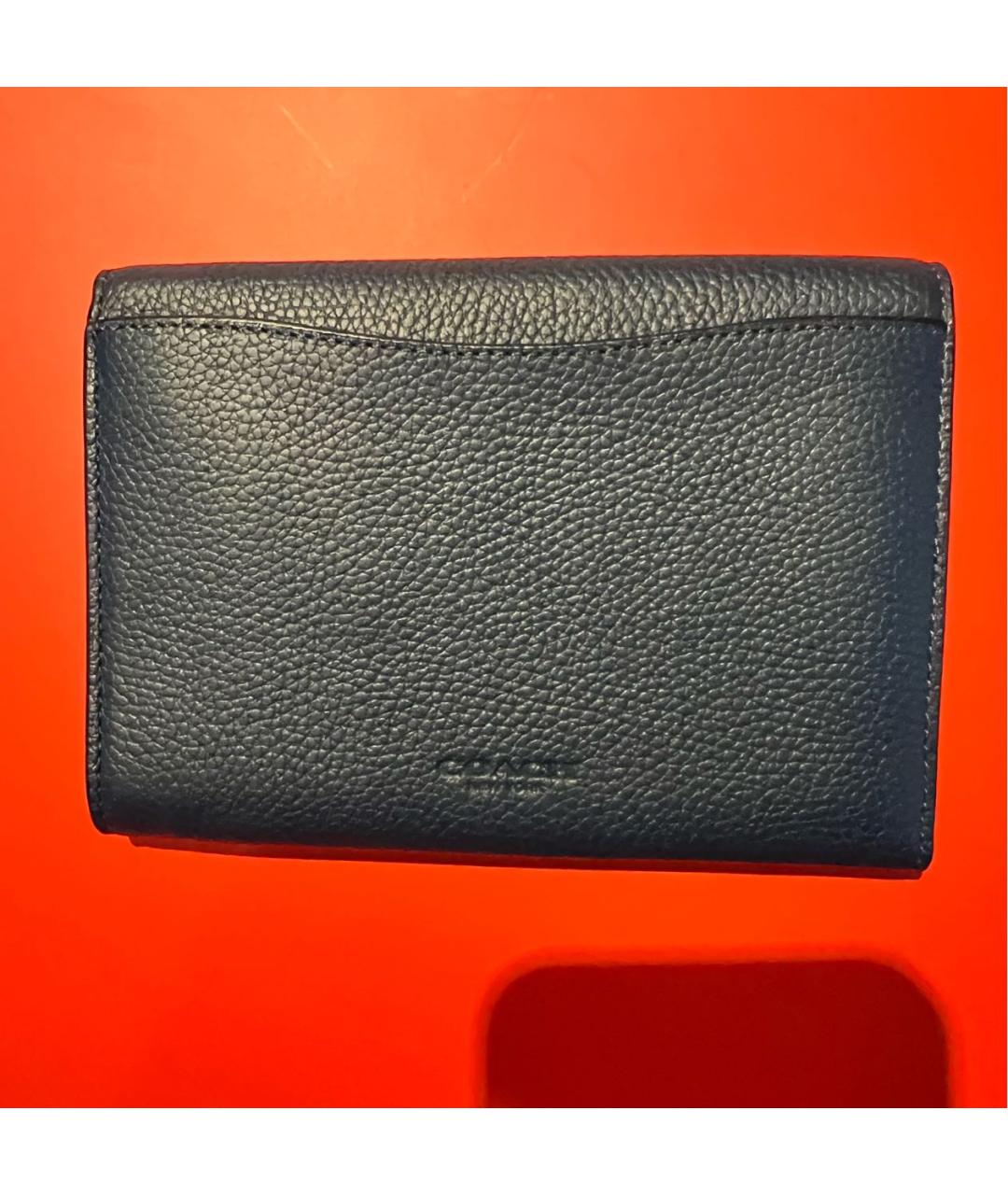 COACH Синий кожаный кошелек, фото 3