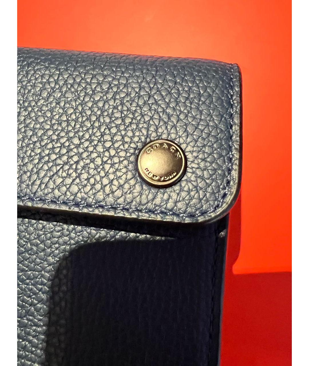 COACH Синий кожаный кошелек, фото 8