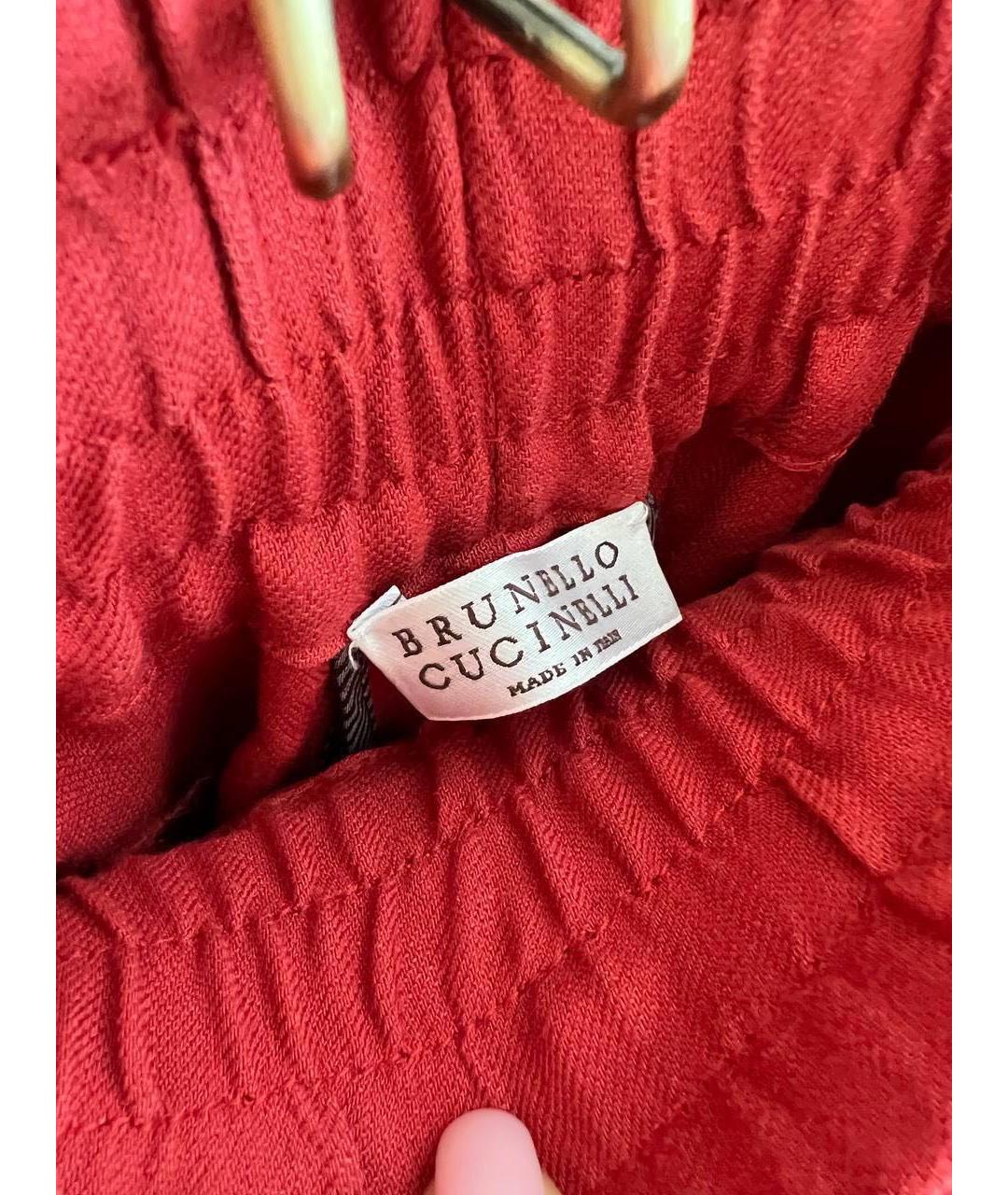 BRUNELLO CUCINELLI Красные прямые брюки, фото 2