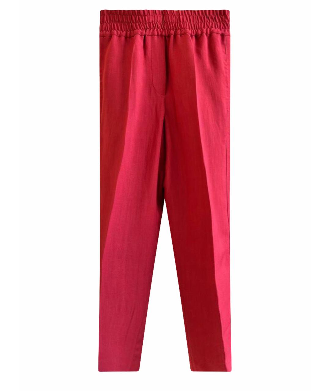 BRUNELLO CUCINELLI Красные прямые брюки, фото 1