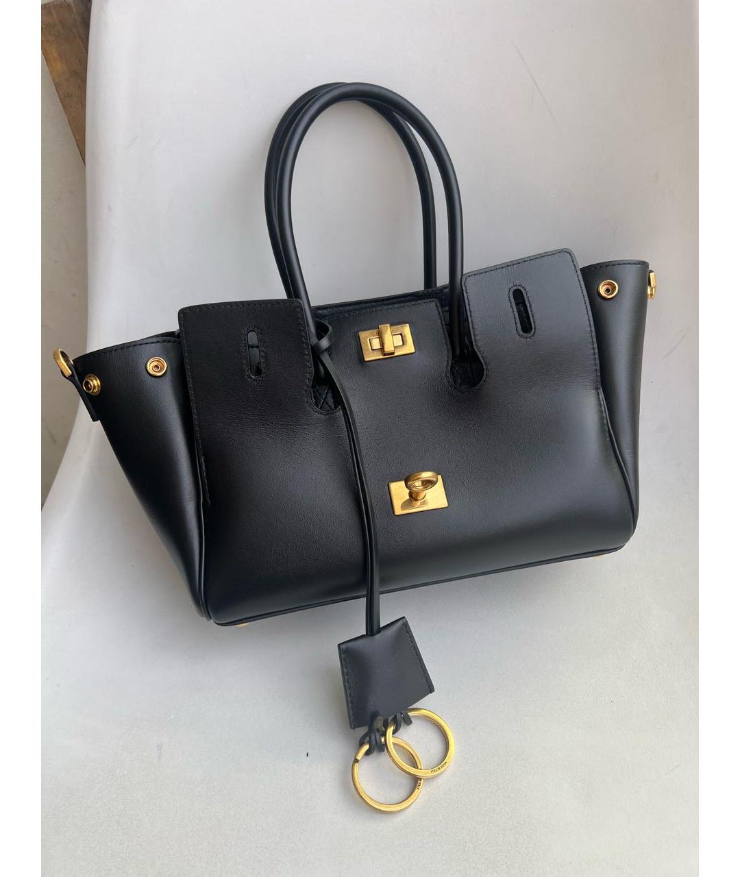 BALENCIAGA Черная кожаная сумка с короткими ручками, фото 4
