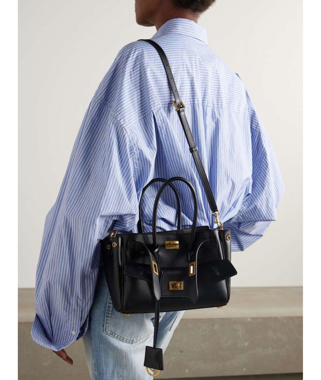 BALENCIAGA Черная кожаная сумка с короткими ручками, фото 8