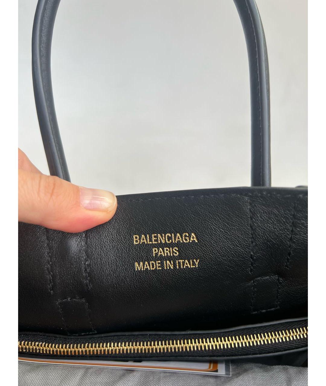 BALENCIAGA Черная кожаная сумка с короткими ручками, фото 3