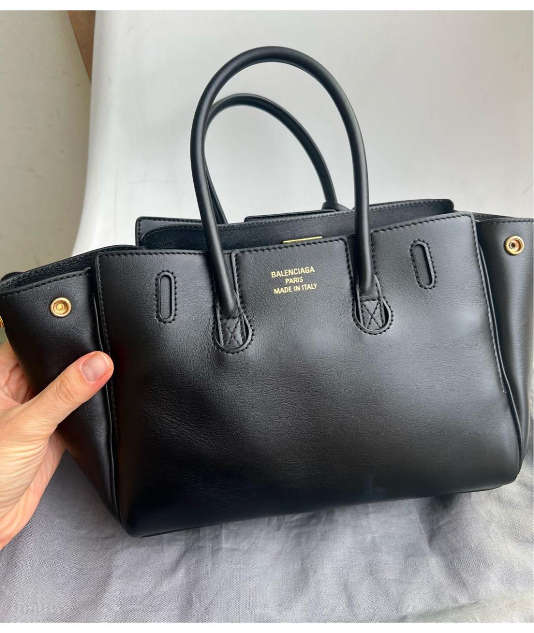 BALENCIAGA Черная кожаная сумка с короткими ручками, фото 6