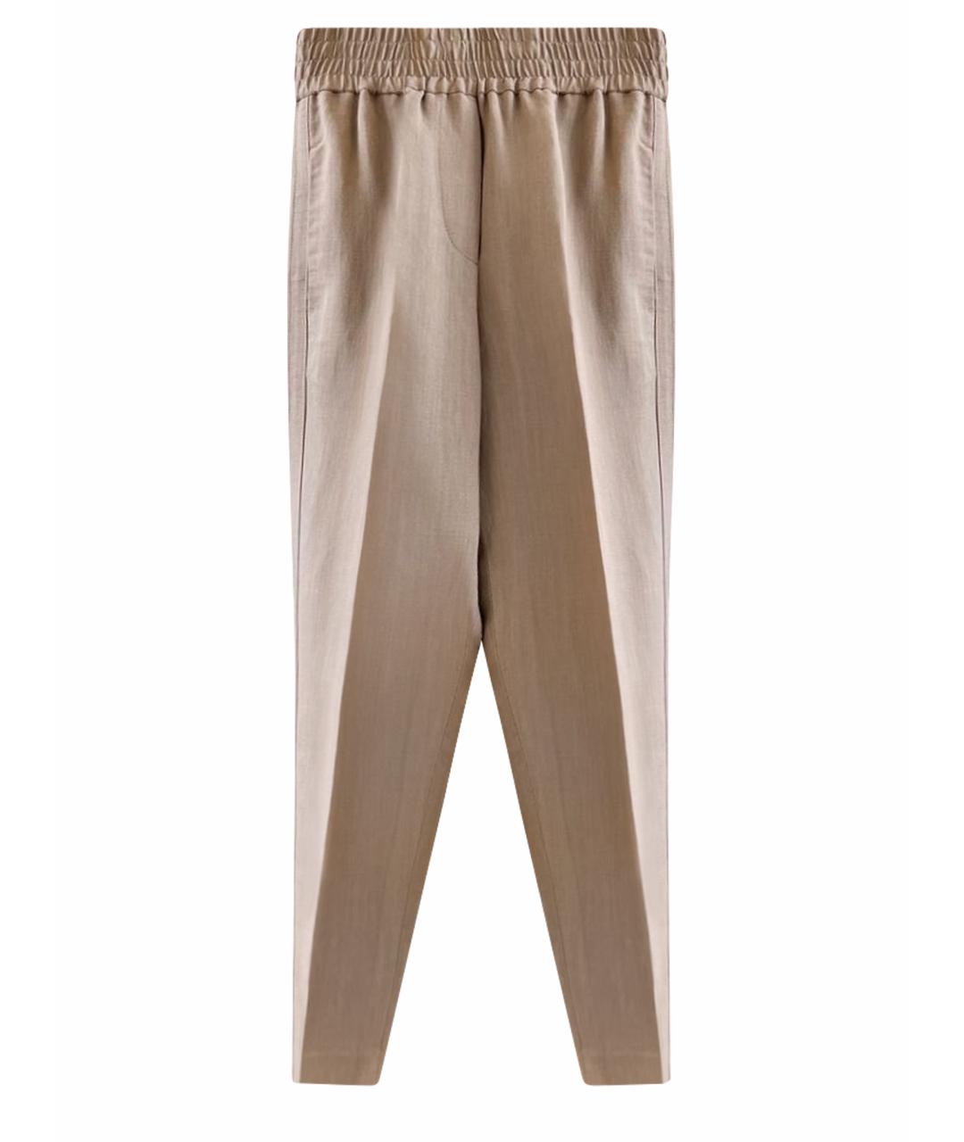 BRUNELLO CUCINELLI Коричневые прямые брюки, фото 1