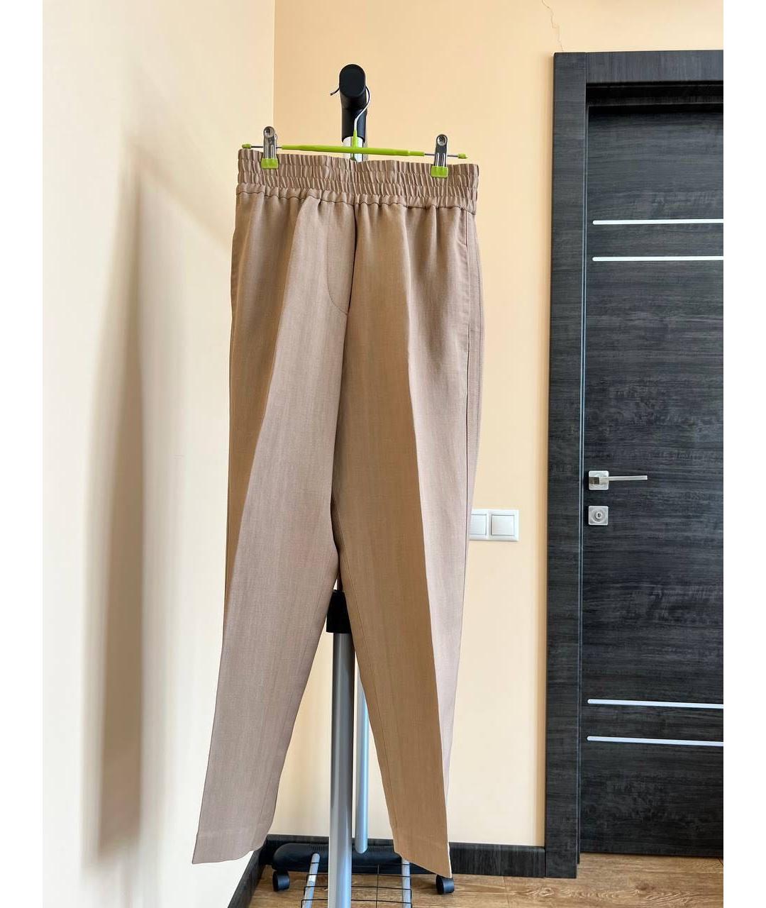 BRUNELLO CUCINELLI Коричневые прямые брюки, фото 3