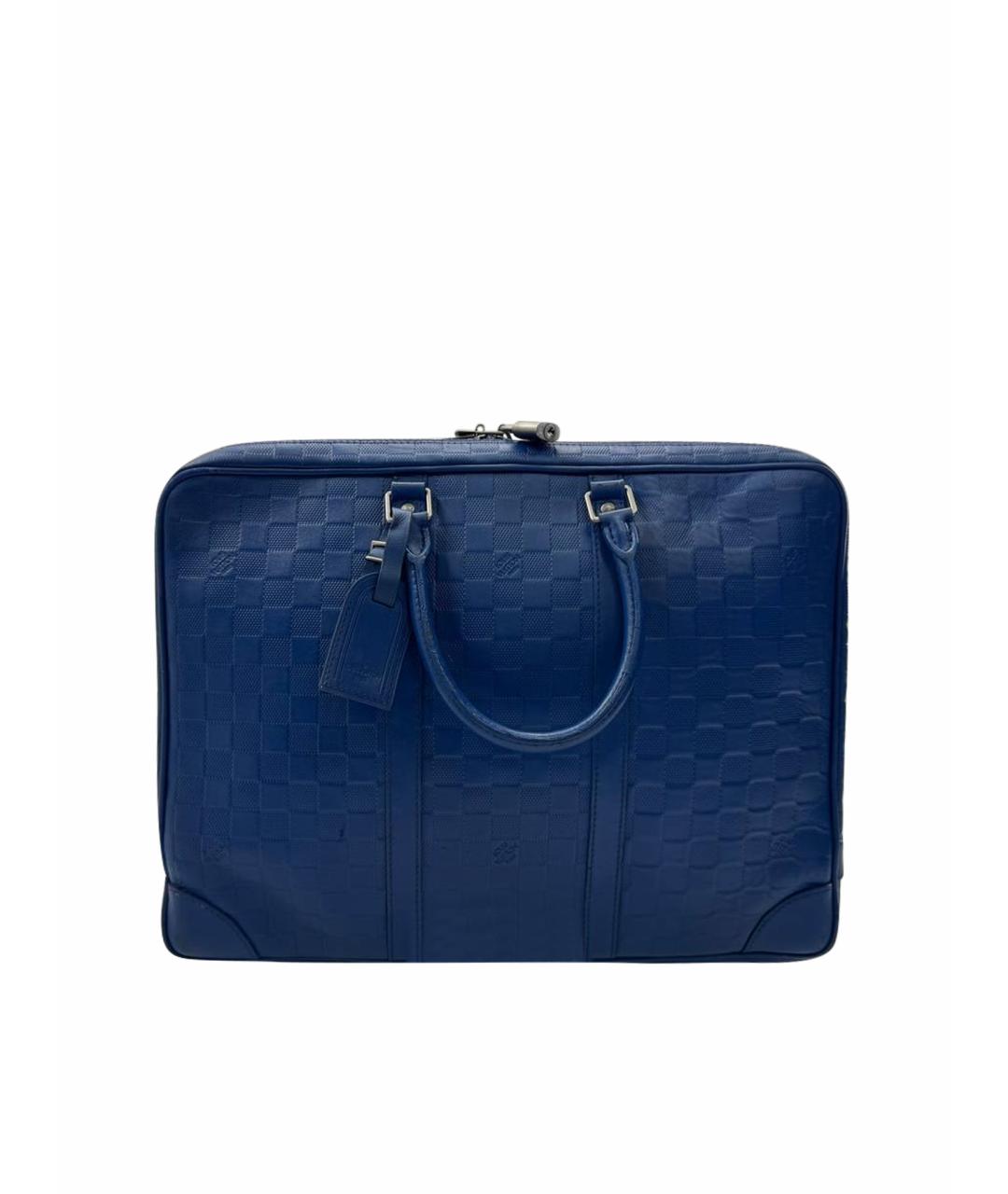LOUIS VUITTON Синий кожаный портфель, фото 1