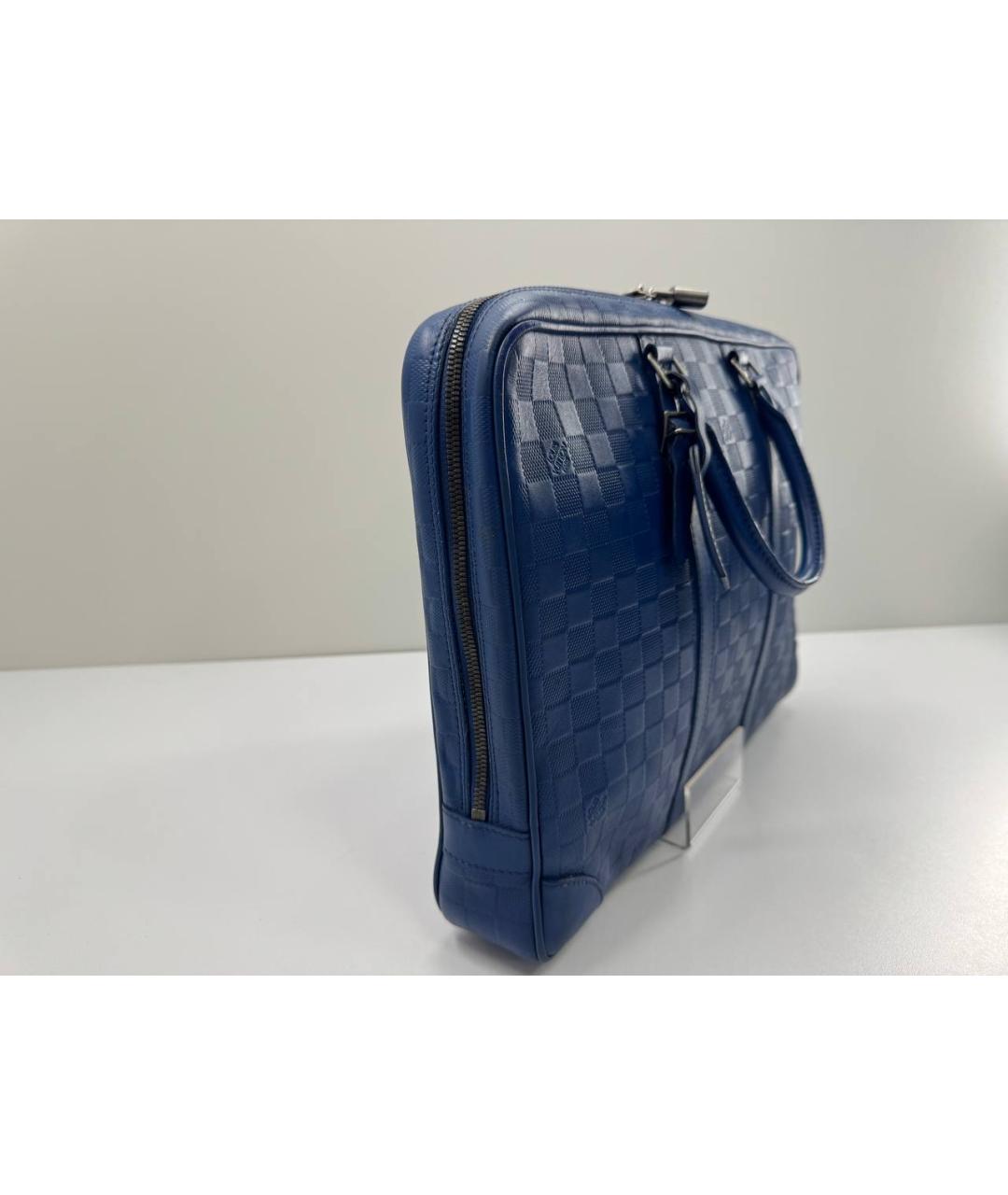 LOUIS VUITTON Синий кожаный портфель, фото 5