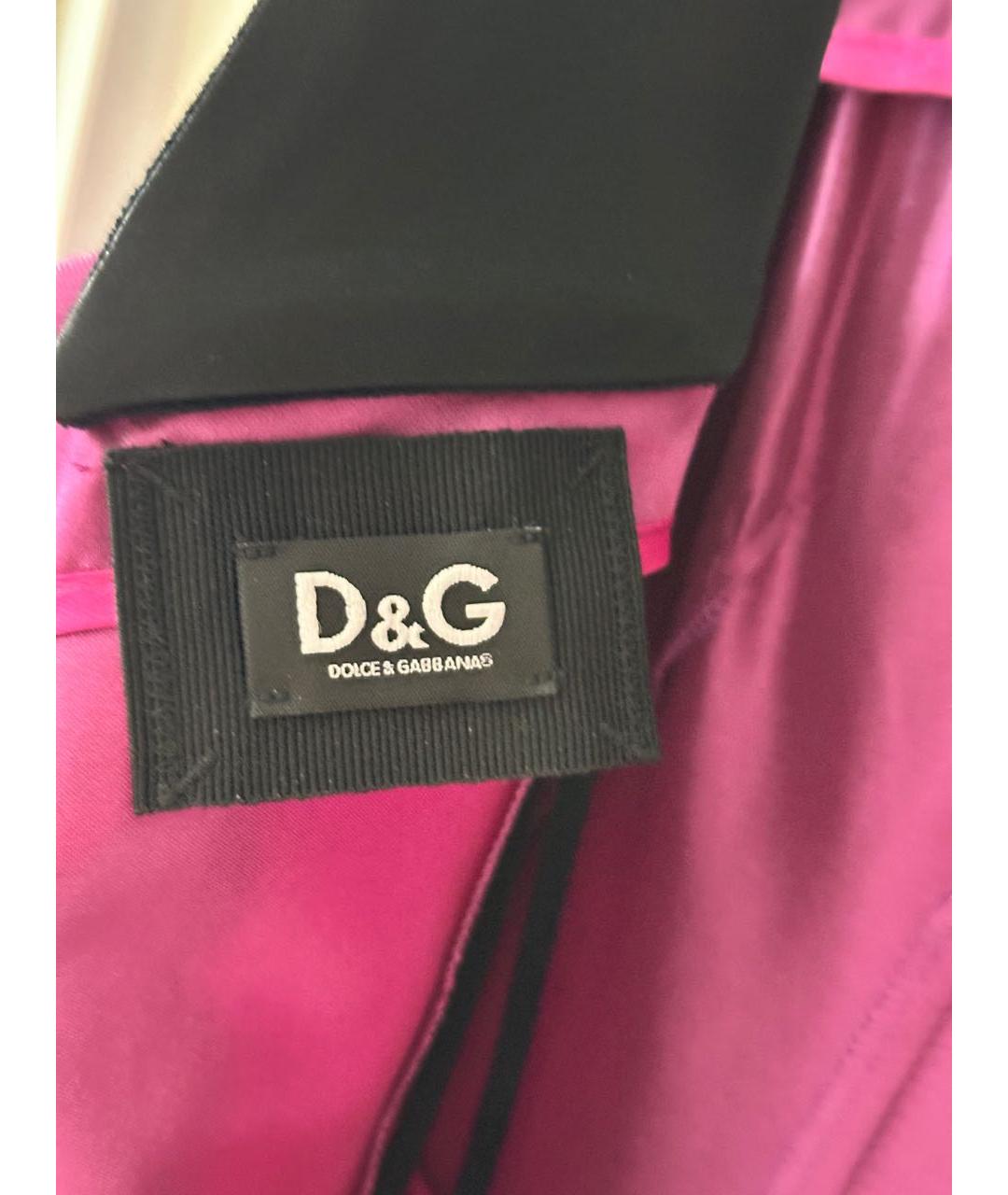 DOLCE&GABBANA Фиолетовое атласное коктейльное платье, фото 3