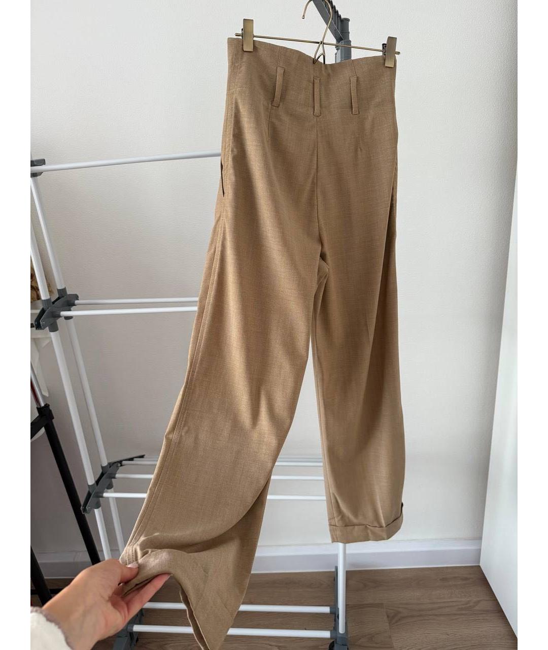 BRUNELLO CUCINELLI Коричневые прямые брюки, фото 4