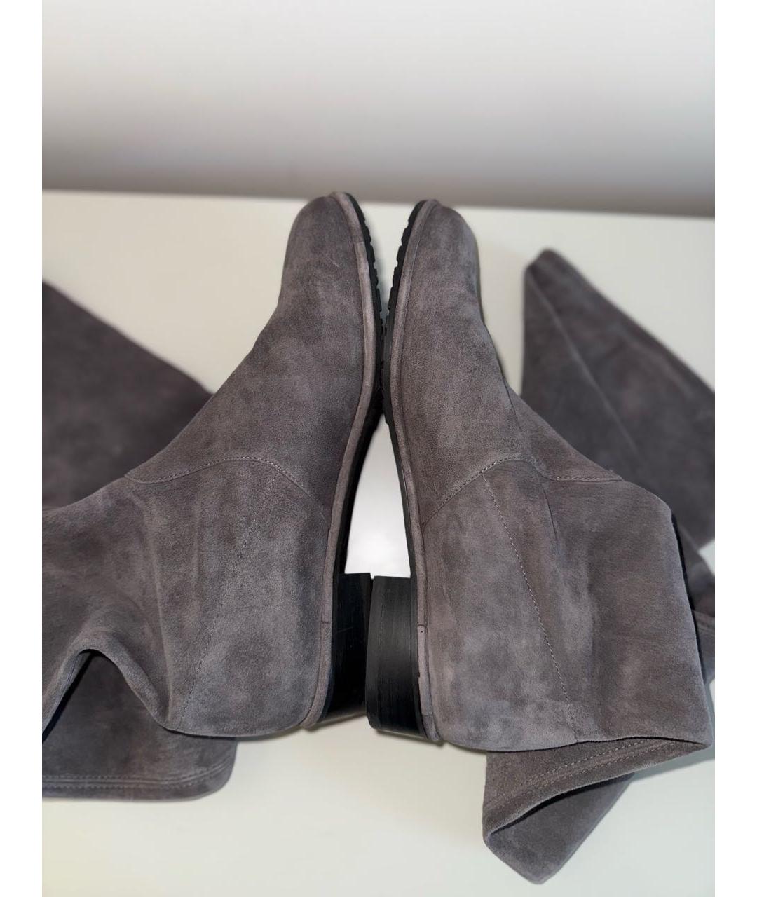 STUART WEITZMAN Серые замшевые ботфорты, фото 4