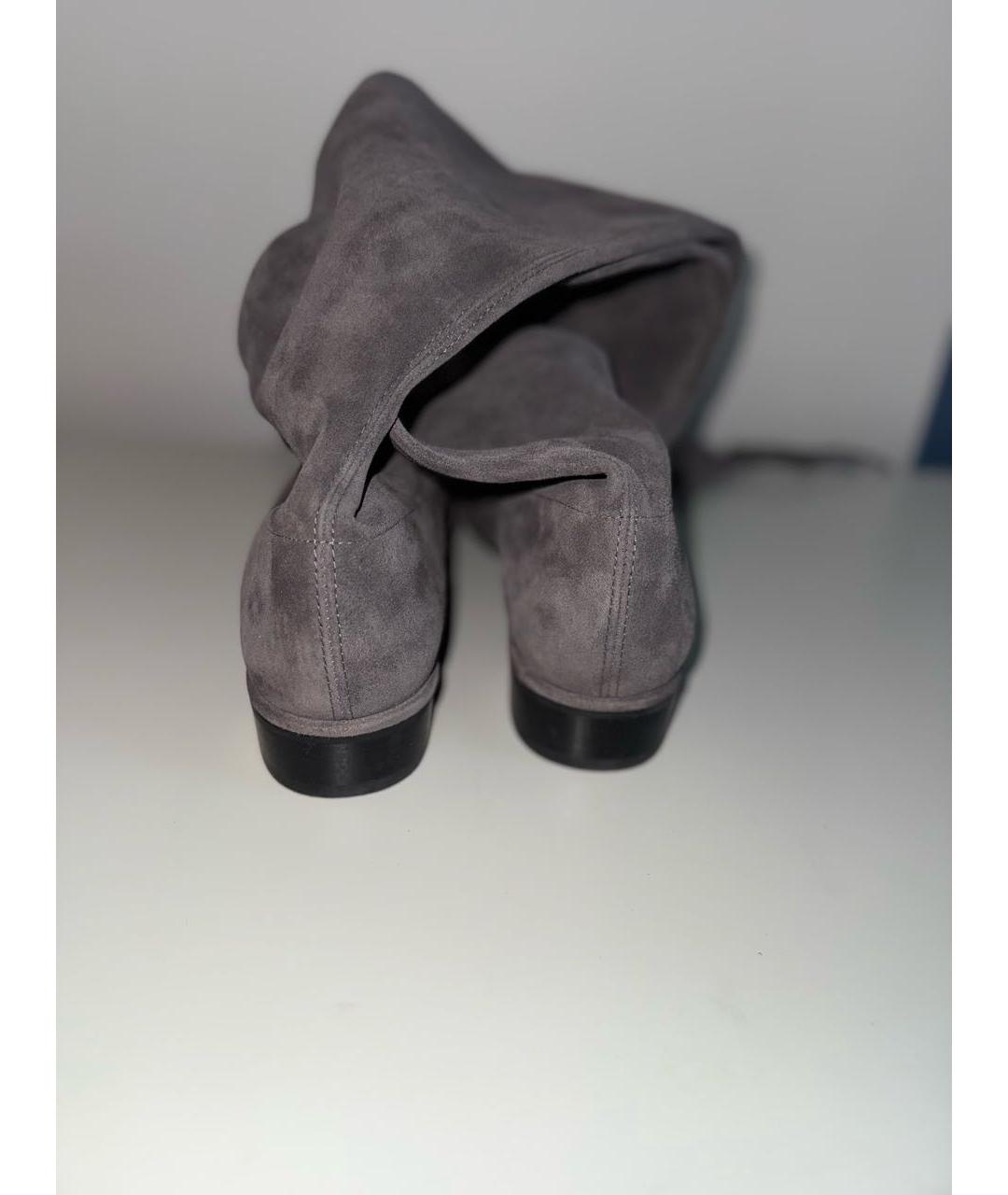 STUART WEITZMAN Серые замшевые ботфорты, фото 3